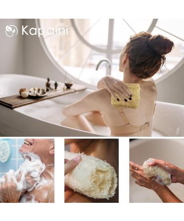 Kapaini Natural Loofah Sponge Exfoliating Body Scrubber - 100% Organic Egyptian Luffa Bath Sponge for Men & Women - 1 Piece - Buy Online on GoSupps.com