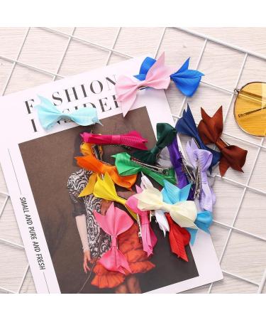 20-Piece Girls' Hair Clip Set - Soft Satin Ribbon and Metal Construction - Assorted Colors - Buy Online on GoSupps.com
