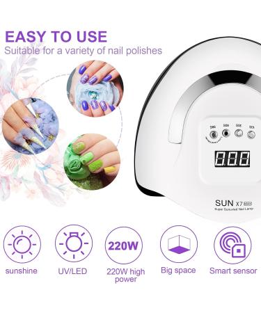 220W UV LED Nail Dryer Lamp - Portable Nail Tools with 4 Timers & Car Sensor | Perfect for Gel Nails & Nail Art - Buy Online on GoSupps.com