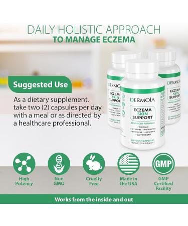 Eczema Supplements - Formulated Dyshidrotic Eczema Pills for Adults - Providing Eczema Relief Targeting the Intervention of Eczema Irritated Dry Skin and Enhanced with Psoriasis Supplements 60 Count (Pack of 1) - Buy Online on GoSupps.com