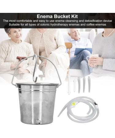 XCELLO Enema Set - 2L Stainless Steel Coffee Inlet Bucket with Silicone Hose Nozzle for Liver Cleaning - Buy Online on GoSupps.com