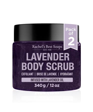 BeautyFrizz Lavender Body Scrub 24 Oz - Exfoliating Scrub with Sea Salt, Aloe & Shea Butter - Pack of 2 - Buy Online on GoSupps.com