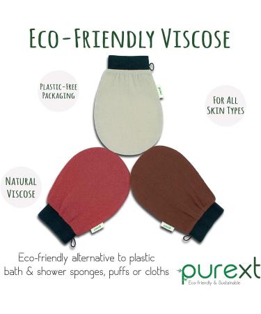 PureXT 3 Exfoliating Gloves - Kessa Hammam Body Scrubber - Fake Tan Remover Mitts - Buy Online on GoSupps.com