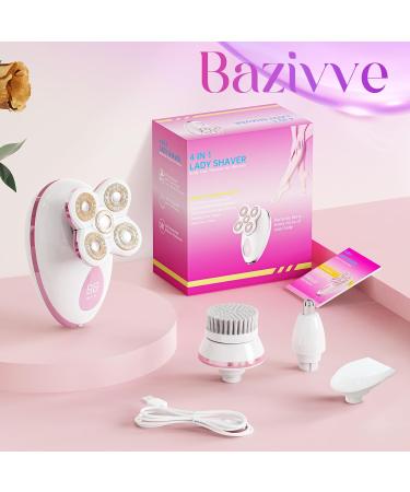 Electric Razors for Women | Painless 4-in-1 Cordless Trimmer for Sensitive Skin | Waterproof Hair Remover Kit - Rechargeable Pink - Buy Online on GoSupps.com