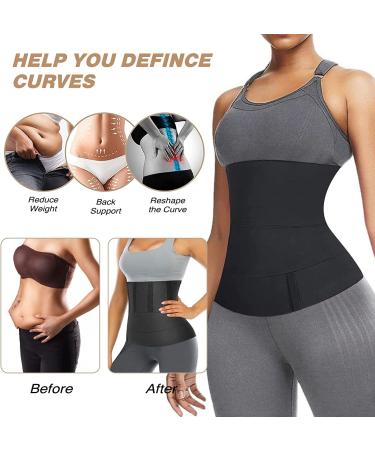 Waist Wrap Waist Trainer for Women | Adjustable Tightness | Non-Slip | Plus Size | Flexible | Postpartum Black - Buy Online on GoSupps.com