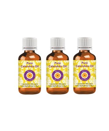Deve Herbes Pure Calendula Oil Calendula officinalis 100 Natural Therapeutic Grade Infused Oil Pack of Three 3 x 100 ml