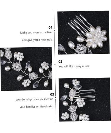 DOITOOL Hair Comb Rhinestone Barrette Clipss Wedding Headpiece for Bride Wedding Hair Accessories Bride Headpiece Pearls for Crafting Bridal Hair Pin Twist Beads Women's Double Head Alloy - Buy Online on GoSupps.com