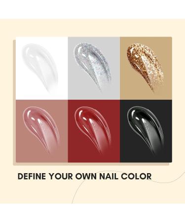 Saviland Poly Gel Nail Kit - 6 Colors with UV lamp, Base, Top Gel, Slip Solution, Dual Forms, Tools - Beginner Nail Extension Set for Home & Salon Use - Gold/White/Black Poly Gel Kit 04 - Buy Online on GoSupps.com
