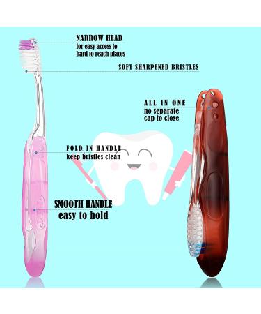 6 Pack Portable Folding Travel Toothbrushes for Camping, School, Home & Business Trips - Buy Online on GoSupps.com