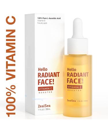 ZealSea 15% Vitamin C Serum with E, Ferulic Acid | Anti-Aging Brightening, Dark Spot Corrector, Moisturizer | Reduce Wrinkles | 1 Fl Oz - Buy Online on GoSupps.com