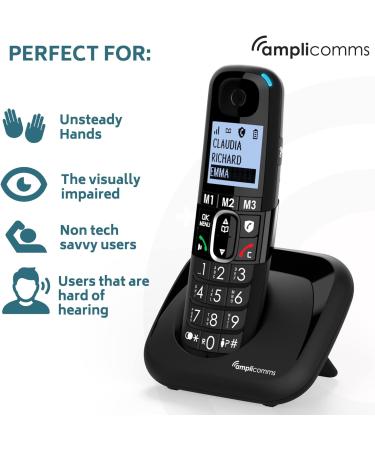 Amplicomms BigTel 1500 Cordless Big Button Phone for Elderly | Hearing Aid Compatible & Loud, Ideal Phones for Seniors - Buy Online on GoSupps.com