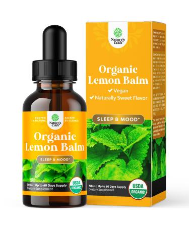Organic Lemon Balm Leaf Liquid Extract for Immune Support - Lemon Balm Tincture for Mood & Relaxation Support - Organic Tincture Leaf Drops for Adults & Kids Dietary Supplement - 1OZ - 60 Days Supply 1 Fl Oz (Pack of 1)