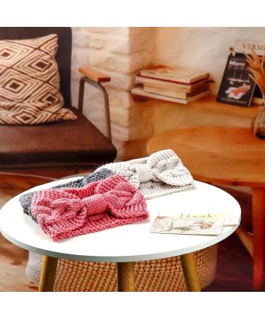 4-Piece Cable Knit Headband Set for Women and Girls - Beige, Pink, Black, Grey - Buy Online on GoSupps.com