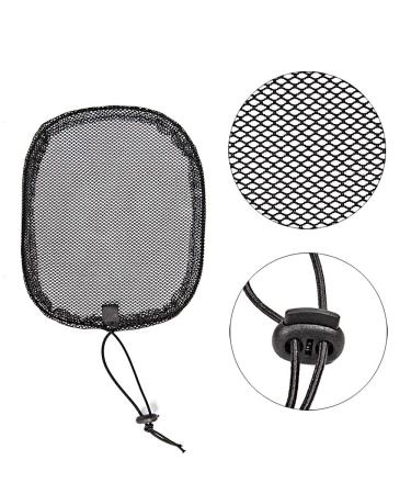 6 PCS Black Drawstring Ponytail Net Set - Stretchy Base for Afro Puff Weaving - Round and Square Styles (Size L) - Buy Online on GoSupps.com