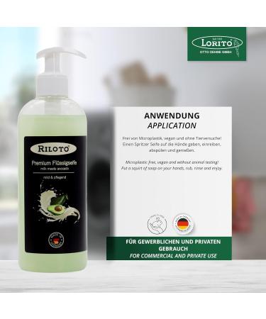 Lorito Premium Liquid Soap Avocadomilch 6x500ml | Vegan Creamy Hand Soap for Sensitive Skin & Allergy Sufferers | International Shipping Available - Buy Online on GoSupps.com