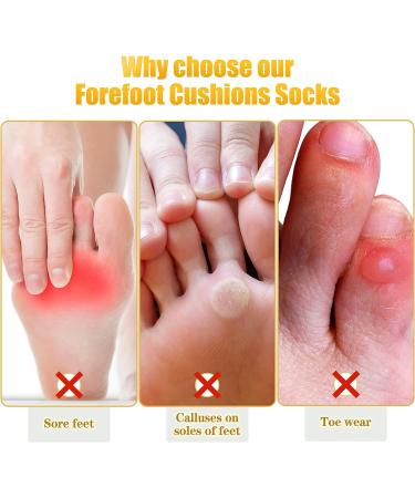Women's Metatarsal Pads - 4 Pairs for Ball of Foot Cushioning and Pain Relief | Toe Separator Socks for Support | Size 4-6 - Buy Online on GoSupps.com