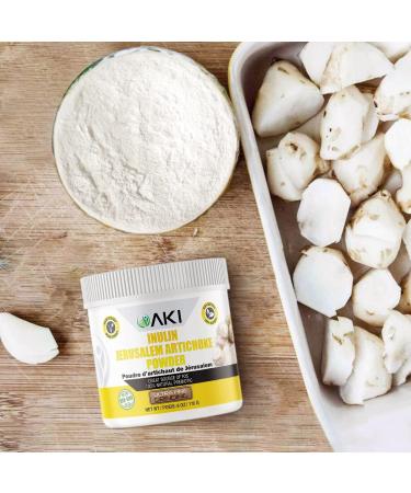 AKI Inulin Jerusalem Artichoke Powder (6oz/170g) - Fiber-Rich Prebiotic for Coffee, Tea, Smoothies & More | Vegan & Gluten-Free - Buy Online on GoSupps.com