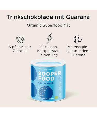 Sooper Food Cocoa Wach - Zimt - Kurkuma Powder | Bio Vegan Chocolate Nut for Fast Energy - 250g - Buy Online on GoSupps.com