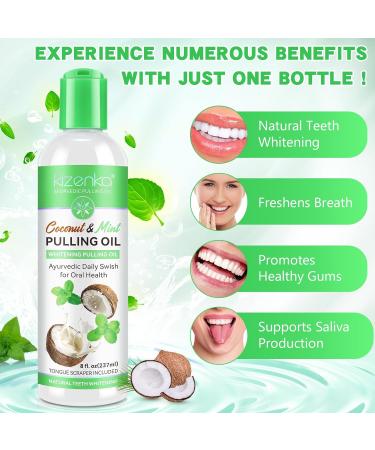 Organic Coconut Pulling Oil & Essential Oils Mouthwash - Fresh Breath Teeth Whitening & Gum Health (2 Pack - Buy Online on GoSupps.com