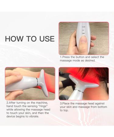 Neck Face Massager 3 Color Modes & Vibration Facial Sculpting Tool for Double Chin & Skin Care (White) International Shipping Available - Buy Online on GoSupps.com