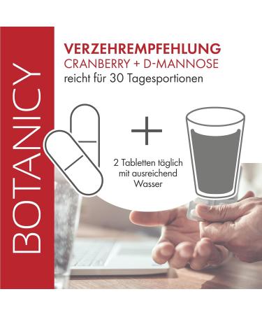 Botanicy Cranberry + D-Mannose Tablets - Supports Bladder & Urinary Health - 180 Count with Pacran Powder Vitamin C D3 Pumpkin Seeds & Dandelion Root - Buy Online on GoSupps.com