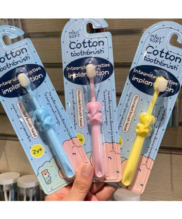 TOYANDONA 3 Pcs Kids Elephant Toothbrush Set | Infant Training & Cleaning | Oral Care for Children | Toddler Pink Yellow Blue - Buy Online on GoSupps.com