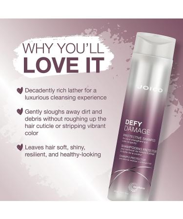 Joico Defy Damage Protective Shampoo 10.1 Fl Oz | For Color-Treated Hair | Strengthen Bonds, Preserve Color | with Moringa Seed Oil & Arginine - Buy Online on GoSupps.com