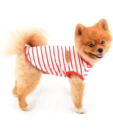 Smalllee Lucky Store: Summer Striped T-Shirt for Small & Medium Dogs & Cats - Stylish Sleeveless Tee for Yorkies Chihuahuas Boys & Girls - Buy Online on GoSupps.com