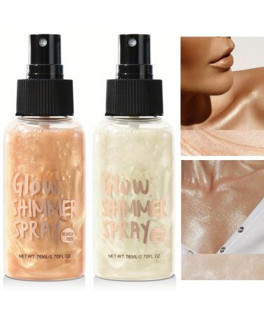 Body Glitter Spray Glitter Spray for Hair and Body Glitter Hairspray for Clothes Quick-Drying and Long-Lasting Body Shiny Spray for Stage Makeup and Festival Rave 76 ML (2Pack) Purple