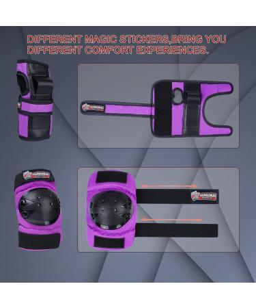 Haomaomao Adult/Child Protective Gear Set for Skateboarding, Cycling, and Roller Skating - Purple/Black (Medium) - Buy Online on GoSupps.com