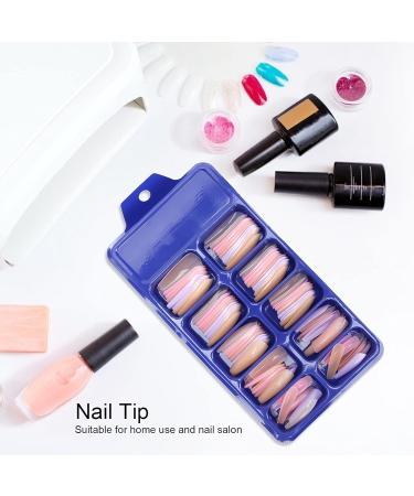 Press On Nails Fake Nails Set Pure Color Full Cover Nail Tip False Nail Tip Girls Fake Nails Ballerina False Gel Nails Art Tips False Nails for Women Girls Kids DIY Nail (06) - Buy Online on GoSupps.com