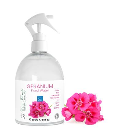 Tonic Lotion 100% Natural Geranium Floral Water Hydrosol | Ideal for Sensitive Skin Acne Skincare Rich Aroma Spray 17.59 Fl Oz
