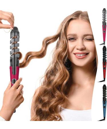 Spiral Screw Rod Electric Curling Iron - Constant Temperature Hair Care - Red Ceramic Glaze - 31.5x3.5cm - Buy Online on GoSupps.com
