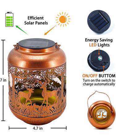 Hummingbird Solar Lanterns Outdoor Waterproof Hanging Solar Lights Hummingbird Gifts for Women Men Metal Bird Decorative LED Lanterns for Yard Patio Lawn Tabletop Pathway Landscape Garden Deer Hummingbird - Buy Online on GoSupps.com