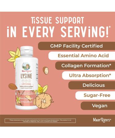 Buy Vegan Lysine Supplement by MaryRuth's - 500mg Ultra Absorption for Immune & Collagen Support | Non-GMO Gluten-Free 30 Servings - Buy Online on GoSupps.com