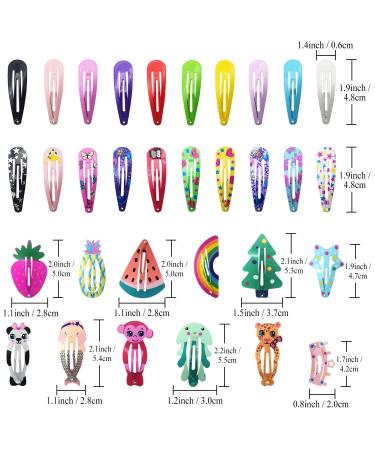 Funtopia 100 Pcs No Slip Metal Snap Hair Clips - Cute Cartoon Design Hair Pins for Girls & Women - Buy Online on GoSupps.com