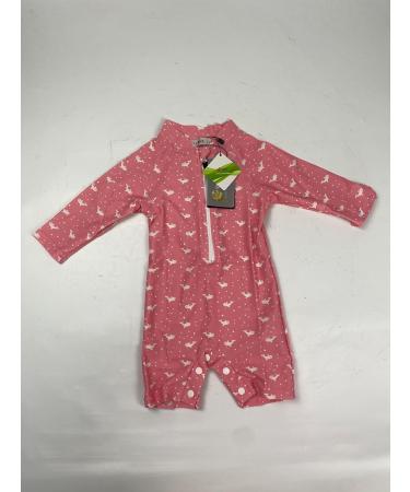 weVSwe Baby Toddler Boy Swimsuit UPF 50+ Sun Protection Rash Guard with Crotch Zipper | 0-3 Years | 0-6 Months | Pink Whale Pattern - Buy Online on GoSupps.com