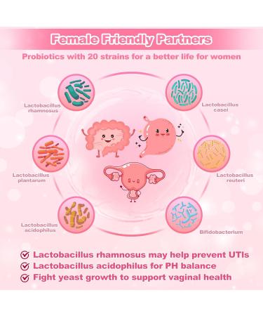 KFG Women's Probiotic 100 Billion CFUs 20 Strains with Organic Prebiotics+Cranberry & D-Mannose for Boost Immune Digestive Gut Vaginal & Urinary Health Gluten Dairy & Soy Free 100 Tablets. - Buy Online on GoSupps.com