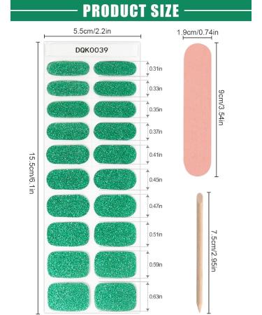 Kalolary Gel Nail Polish Strips Semi Cured Nail Gel Art Sticker Waterproof Full Nail Wraps Decal Sets with Nail File and Stick for Women Girls Nail Art Decor (UV/LED Lamp Required) (Shiny Green) - Buy Online on GoSupps.com