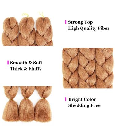 LDMY Synthetic Braiding Hair - 6 Pack Colorful Jumbo 24-inch Extensions for Braids - 100g Each - Buy Online on GoSupps.com