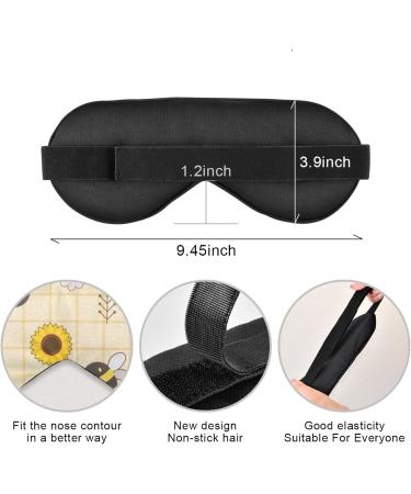 Haskirky Light Blocking Eye Mask | Breathable & Adjustable for Men and Women | Ideal for Travel, Yoga, Meditation, Office, and Deep Sleep | Sunflowers Plaid Design - Buy Online on GoSupps.com