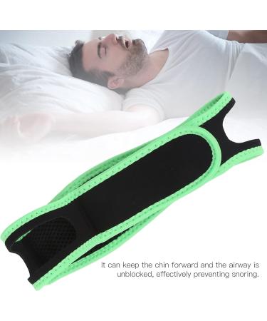 Adjustable Anti-Snoring Chin Strap - Soft Washable Sleep Aid with Fluorescent Green Edging - Buy Online on GoSupps.com