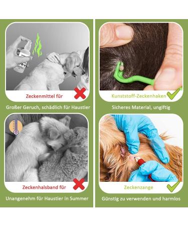 Nepfaivy Ticking Pliers for Dogs Cats & Kids - 3 Tick Hooks & 2 Tick Tweezers - Safe & Easy Tick Remover in Red & Green - Buy Online on GoSupps.com