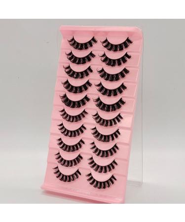 10 Pairs False Eyelashes Russian Strip Lashes Invisible Band Natural Look Fluffy Wispy Faux Mink Lashes Wispy Fluffy 3D Effect Hybrid Strip Lashes - Buy Online on GoSupps.com