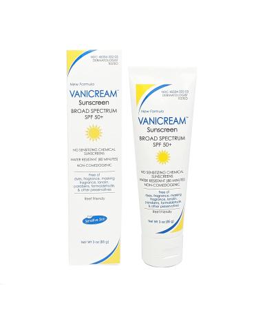 Vanicream Broad Spectrum Sunscreen SPF 50 - 3 Ounce | Fragrance-Free Sun Protection - Buy Online on GoSupps.com