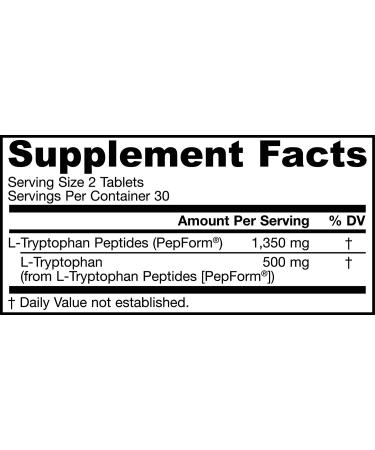 Jarrow Formulas L-Tryptophan Peptide - 60 Tablets for Mood & Sleep Support - Buy Online on GoSupps.com