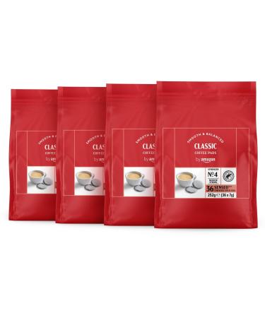 by Amazon Senseo Compatible Classic Coffee Pods Medium High Roast ground 144 Count 4 Pack of 36 - Rainforest Alliance Cer
