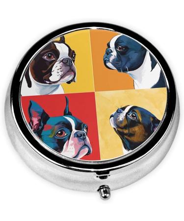 Cute Pug Mini Round Pill Box - 3 Compartment Travel Organizer for Home & Office - Buy Online on GoSupps.com