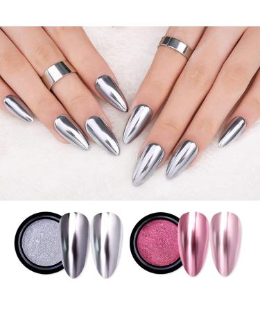 Buy Metallic Nail Powder Set - 6 Colors Chrome Nail Art Pigment for Stunning Shine & Mirror Effect - Buy Online on GoSupps.com