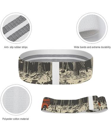 Shop Durable Resistance Bands | Trees & Red Truck Printed Elastic Leg Bands for Effective Workouts - Buy Online on GoSupps.com